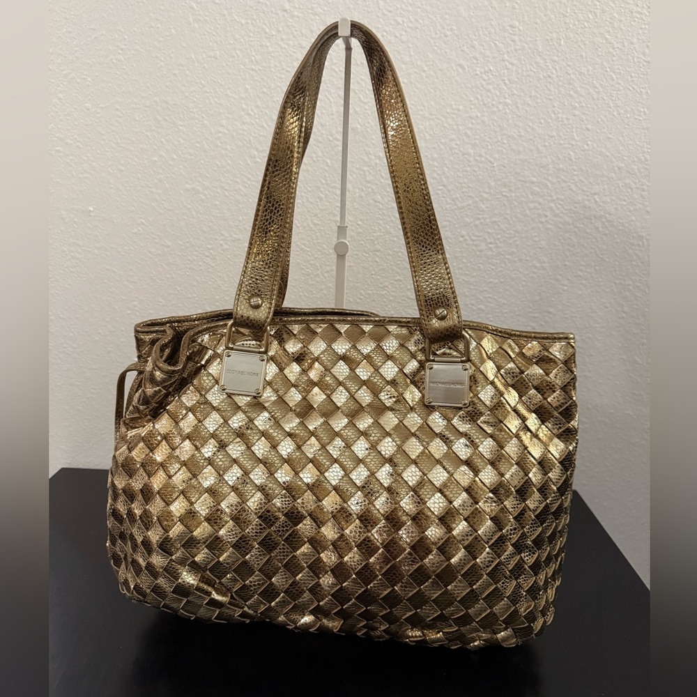 Michael Kors💥Rare💥Metallic Gold Leather Tote Handbag